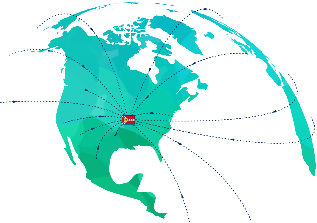 Graphic representing companies moving to St. Louis